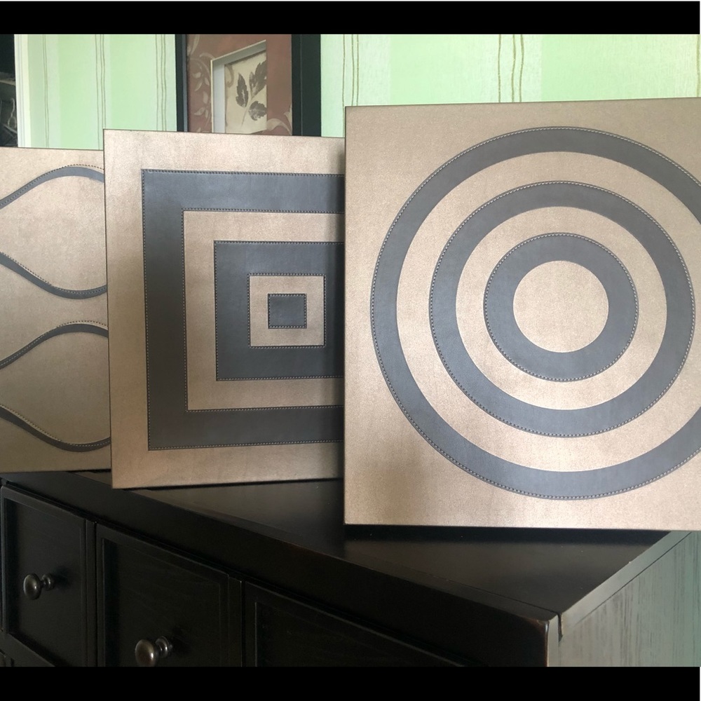 Geometric wall art - leatherette